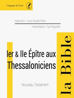 cover image of Première et Deuxième épître aux Thessaloniciens